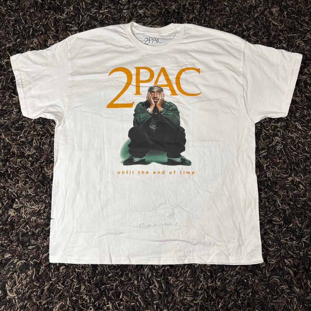 Tupac‎ Until The End Of Time Short Sleeve Tee Shirt White Sz L New